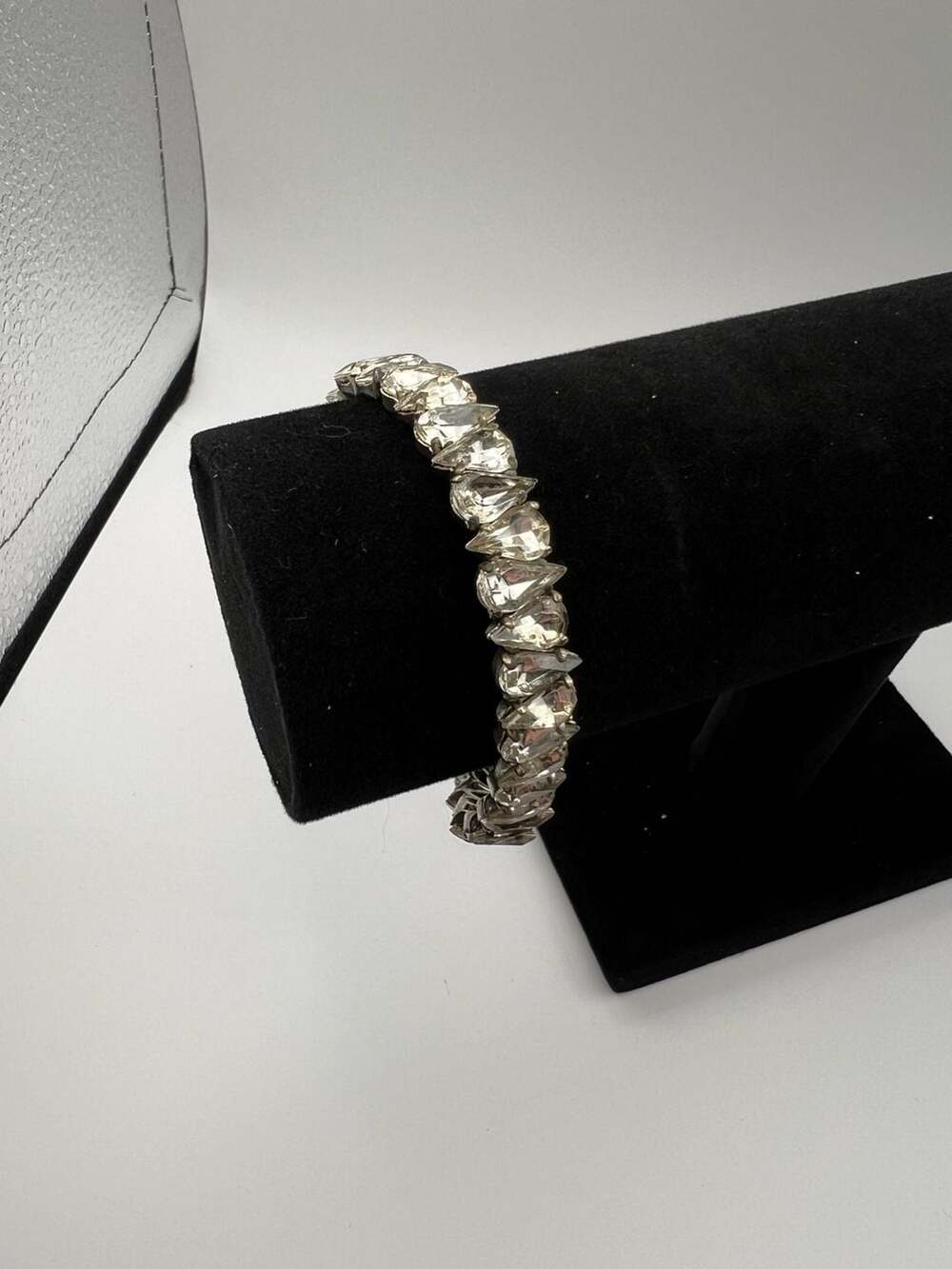 Vintage Clear Teardrop Rhinestone Tennis Bracelet
